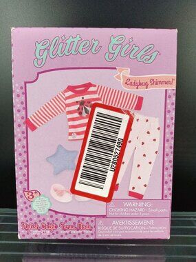 Glitter Girls Ladybug Shimmer Pajama Outfit Box Set For 14" Dolls